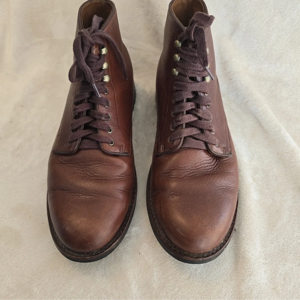 J Crew Kenton Plain-toe Boot Leather Vibram Sole Brown Men's Size 10